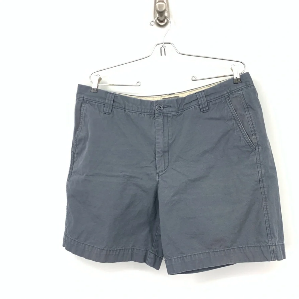 LL Bean Signature Men Size 38 Shorts Blue‎ Cotton Canvas Chinos Slim Straight